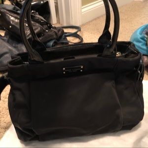 Cute KATE SPADE Black Nylon tote w/patent handles